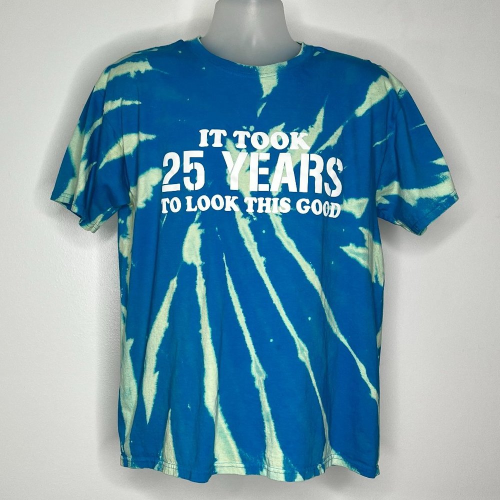 25th your birthday blue acid wash men’s t-shirt